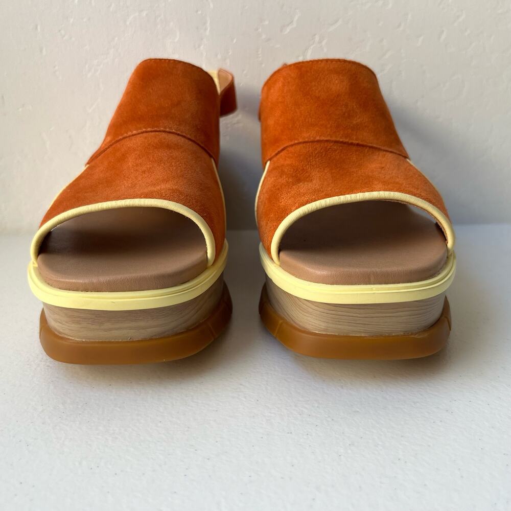 Sorel Joanie lll Sandals Women's 10.5 Orange Suede Slingback Wedge Platform NEW - Picture 5 of 13